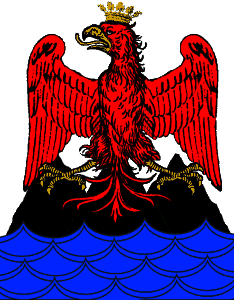 Nice heraldique, aigle rouge sur une mer d'azur
